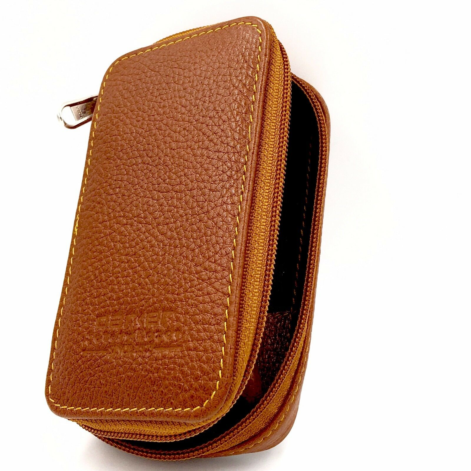 Parker Genuine Leather Zippered Safety Razor & Double Edge Blade Travel Case